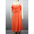 New Design Fashion Girls Sleeveless Ruffle Strap Dress